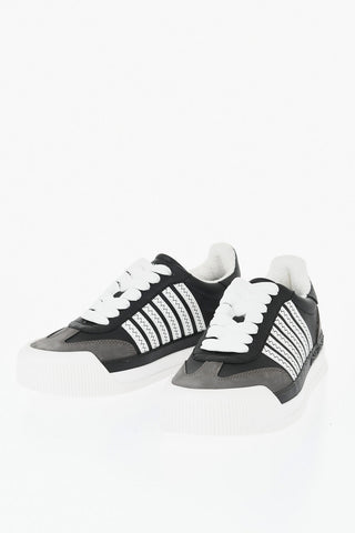 Color-block leather sneakers NEW JERSEY with suede details