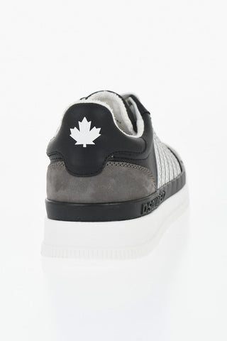 Color-block leather sneakers NEW JERSEY with suede details