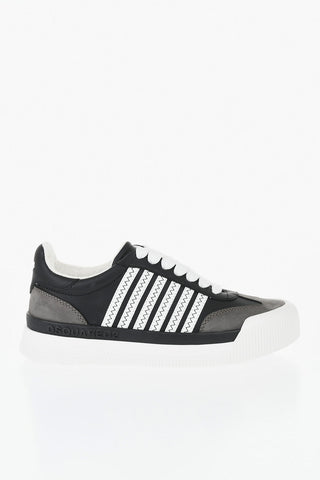 Color-block leather sneakers NEW JERSEY with suede details