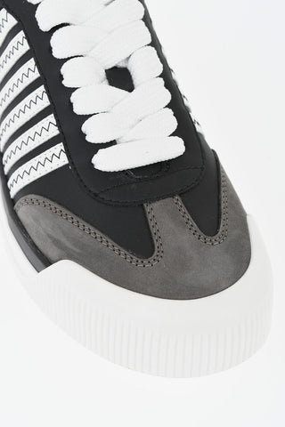 Color-block leather sneakers NEW JERSEY with suede details