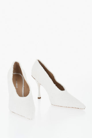 Solid-Color Cotton Terry Pumps, 10.5 cm Heel