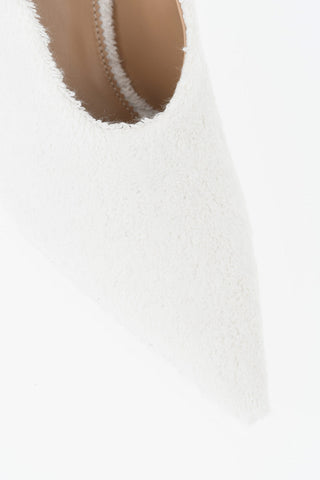 Solid-Color Cotton Terry Pumps, 10.5 cm Heel