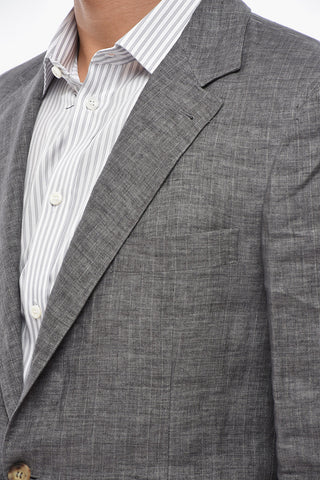 Blazer in Lino Semifoderata con Rever Classico e Tasche ad Aletta