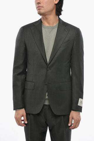 CC COLLECTION Checked Virgin Wool Suit With Classic Notch Lapel