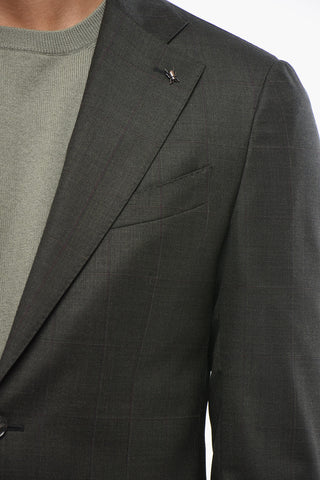 CC COLLECTION Checked Virgin Wool Suit With Classic Notch Lapel