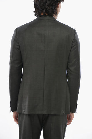 CC COLLECTION Checked Virgin Wool Suit With Classic Notch Lapel