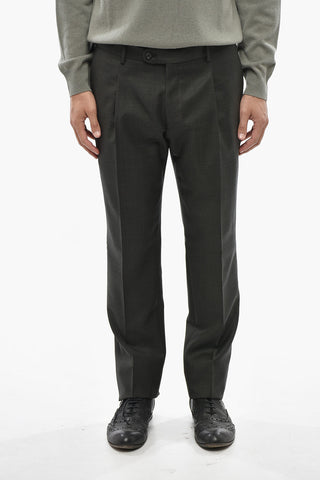 CC COLLECTION Checked Virgin Wool Suit With Classic Notch Lapel