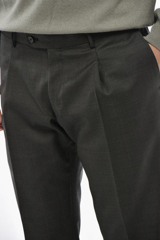 CC COLLECTION Checked Virgin Wool Suit With Classic Notch Lapel