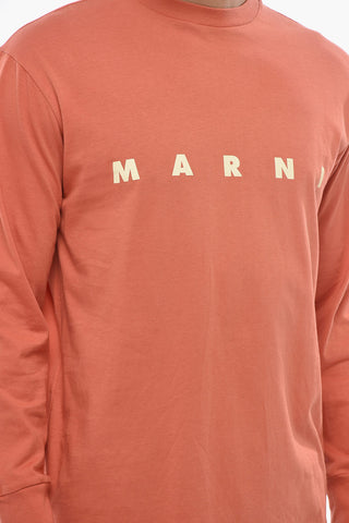 T-Shirt Girocollo a Maniche Lunghe con Fondo Asimmetrico