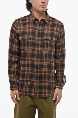 Camicia In Lana Con fantasia A Quadri