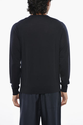 CC COLLECTION Wool Crewneck Sweater in a Solid Color