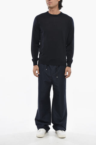 CC COLLECTION Wool Crewneck Sweater in a Solid Color