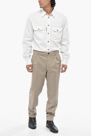 Tapered-Fit Chinohose Aus Stretch-Baumwolle Mit Einer Bundfalte