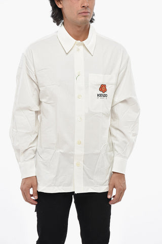 Camicia Oversize Fit a Quadri Ripstop con Taschino Ricamato