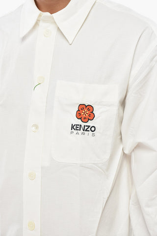 Camicia Oversize Fit a Quadri Ripstop con Taschino Ricamato