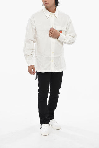 Camicia Oversize Fit a Quadri Ripstop con Taschino Ricamato