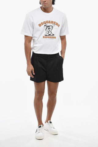 Shorts in Cotone Stretch a Doppia Pince