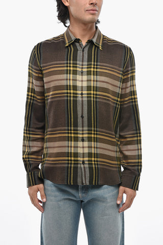 Camicia In Misto Lana Con fantasia A Quadri