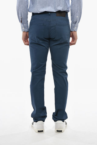 5-Taschen-Hose Aus Stretch-Baumwolle Mit Lederpatch