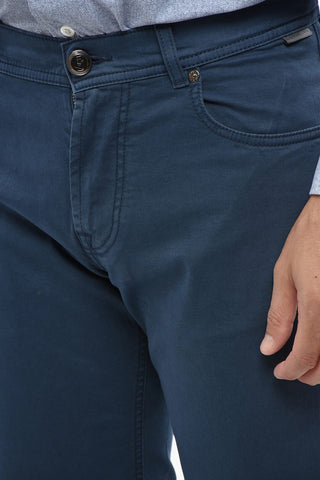 5-Taschen-Hose Aus Stretch-Baumwolle Mit Lederpatch