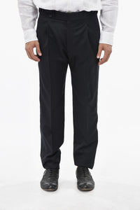 ADANI Trousers P-HERMITAGE In Virgin Wool With Single Pleat And Satin Side Band