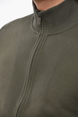 Sweatshirt Aus Gebürsteter Baumwolle Mit Reißverschluss