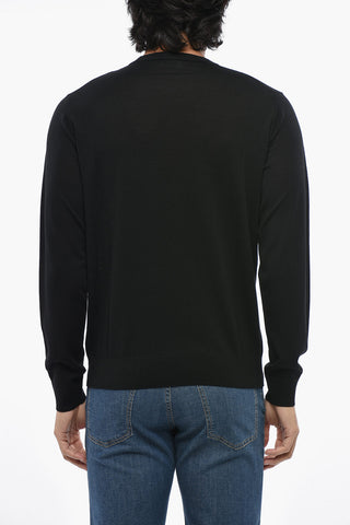CC COLLECTION Wool Crewneck Sweater in a Solid Color