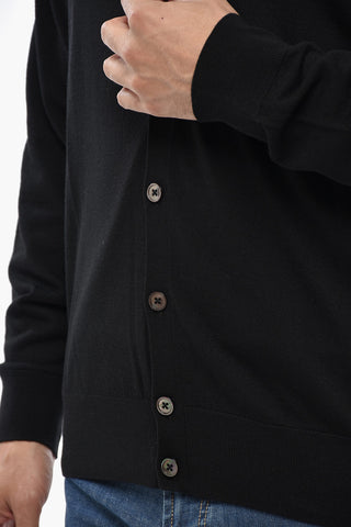 CC COLLECTION Einfarbiger Wollcardigan mit V-Ausschnitt
