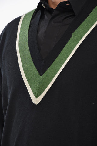 Pullover aus Merinowolle mit V-Ausschnitt und Cut-Out-Details