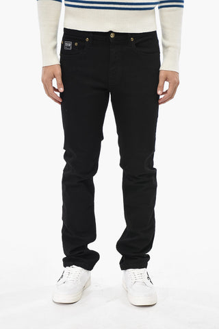 JEANS COUTURE Slim-Fit-Jeans Aus Stretch-Denim Mit Dunkler Waschung Und Golddetail 18cm