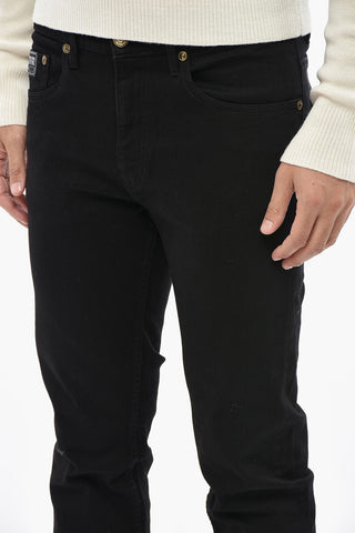 JEANS COUTURE Slim-Fit-Jeans Aus Stretch-Denim Mit Dunkler Waschung Und Golddetail 18cm
