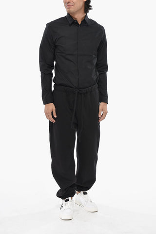 Joggers in Cotone Garzato a Tinta Unita 