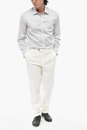 Pantaloni Chino CONTEMPORARY FIT in Twill di Cotone ad Orlo con Risvolto