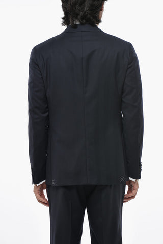 CC COLLECTION Solid Virgin Wool Suit with Classic Lapel