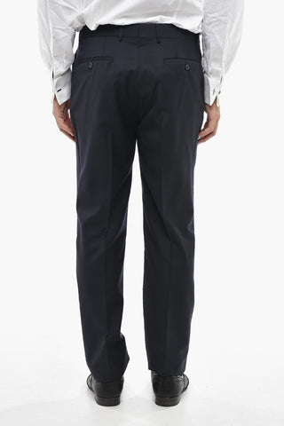 CC COLLECTION Solid Virgin Wool Suit with Classic Lapel