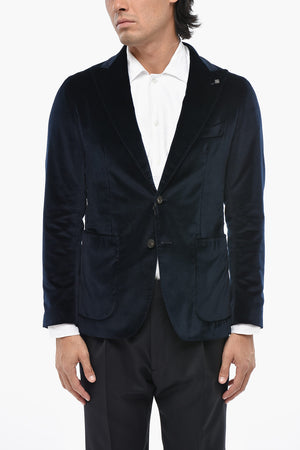 Velour Blazer with Peak Lapel