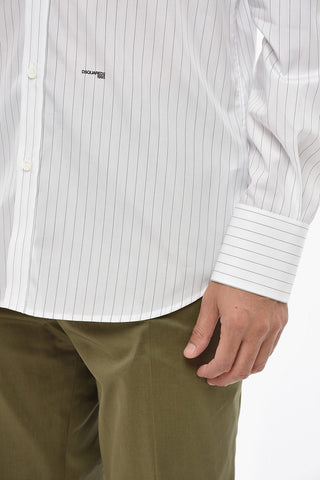 Striped Cotton Poplin Shirt RELAX DAN UBALDO with Printed Logo