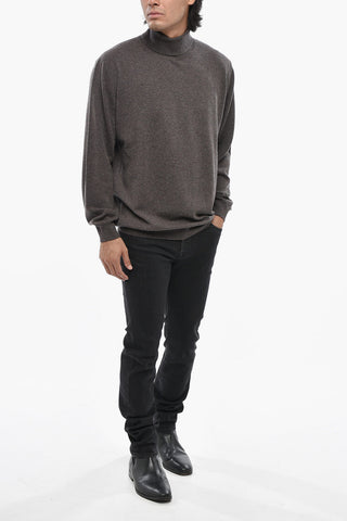Maglia in Cashmere Mélange a Collo Alto