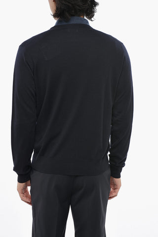 CC COLLECTION Solid Wool V-Neck Cardigan