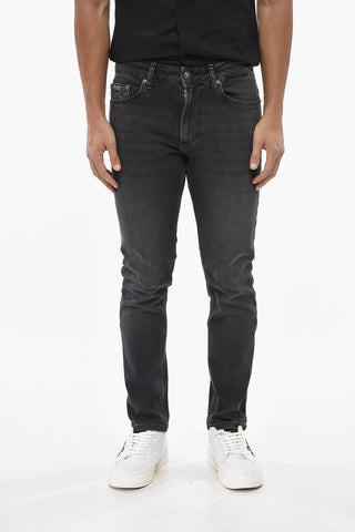 JEANS COUTURE 내로우 핏 스트레치 데님 진 데라베 효과 15cm