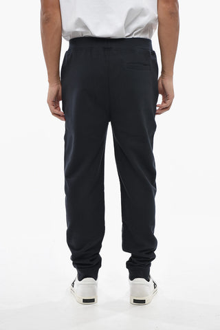 Joggers in Cotone Garzato a Tinta Unita