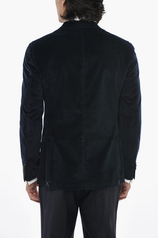 CC COLLECTION Blazer in Velour a Coste con Rever Classico