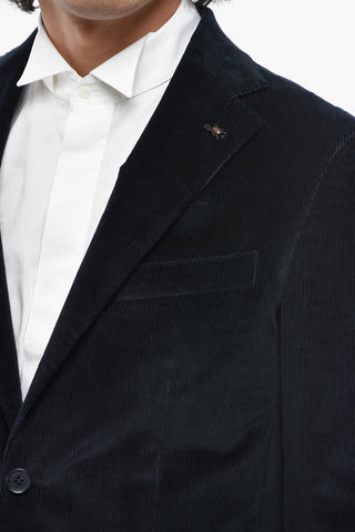 CC COLLECTION Blazer in Velour a Coste con Rever Classico