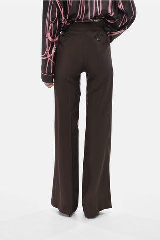Wide-Leg-Hose mit Doppel-Bundfalten aus Wollmix