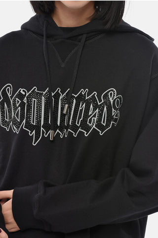 브러시드 코튼 후드 스웨트셔츠 GOTHIC 스톤 로고
