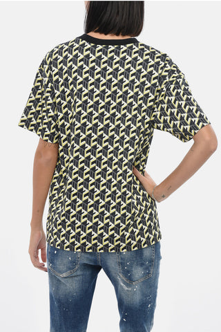 Cotton Crewneck T-Shirt With All-Over Monogram