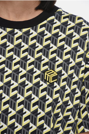 T-Shirt Rundhals Aus Baumwolle Mit All-Over-Monogramm