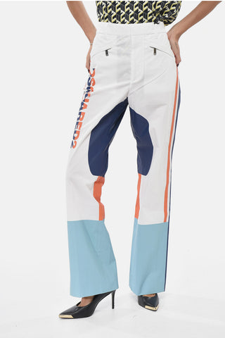 Pantaloni Color Block Con Stampa Logo