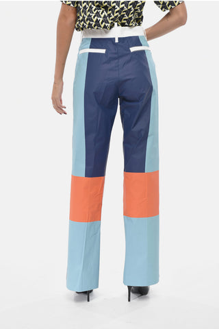 Pantaloni Color Block Con Stampa Logo