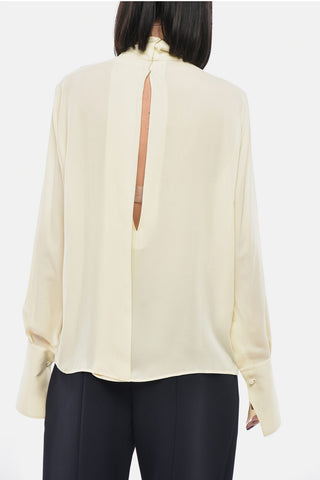 Blusa Georgette in Seta con Scollo Profondo